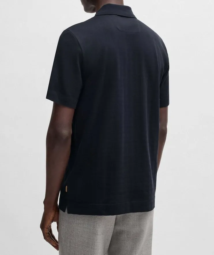 Perry Jacquard Check Cotton-Silk Polo