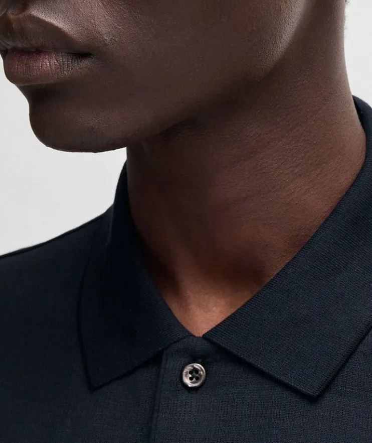 Perry Jacquard Check Cotton-Silk Polo