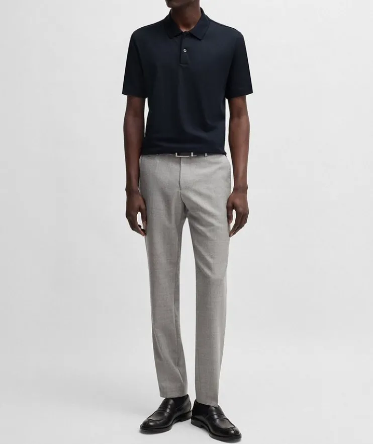 Perry Jacquard Check Cotton-Silk Polo