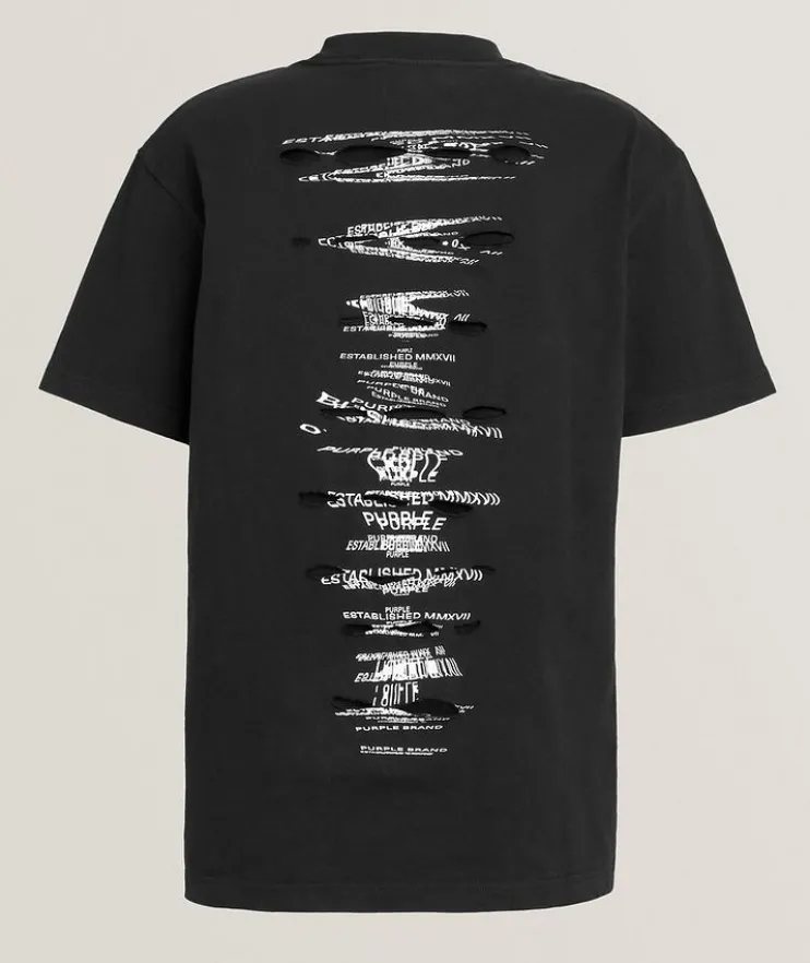 Photocopy Distressed Cutout T-Shirt