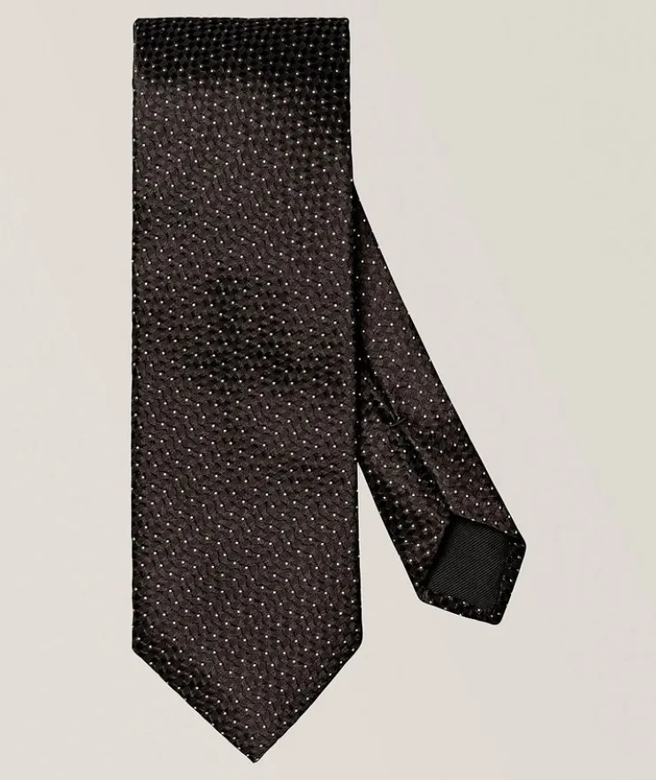 Pin-Dot Woven Silk Tie
