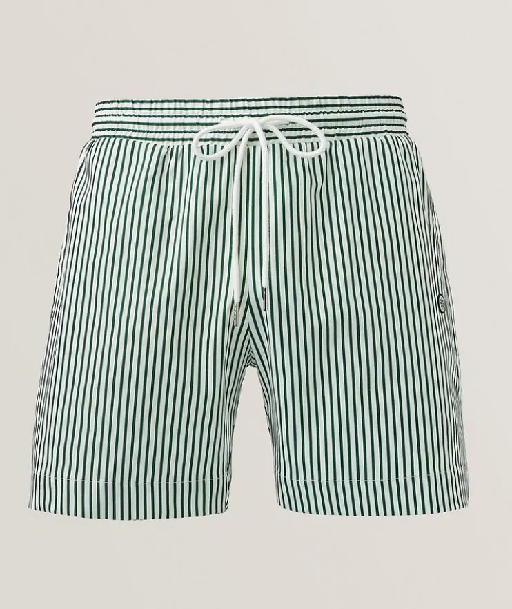 Pinstripe Lined Swim Shorts