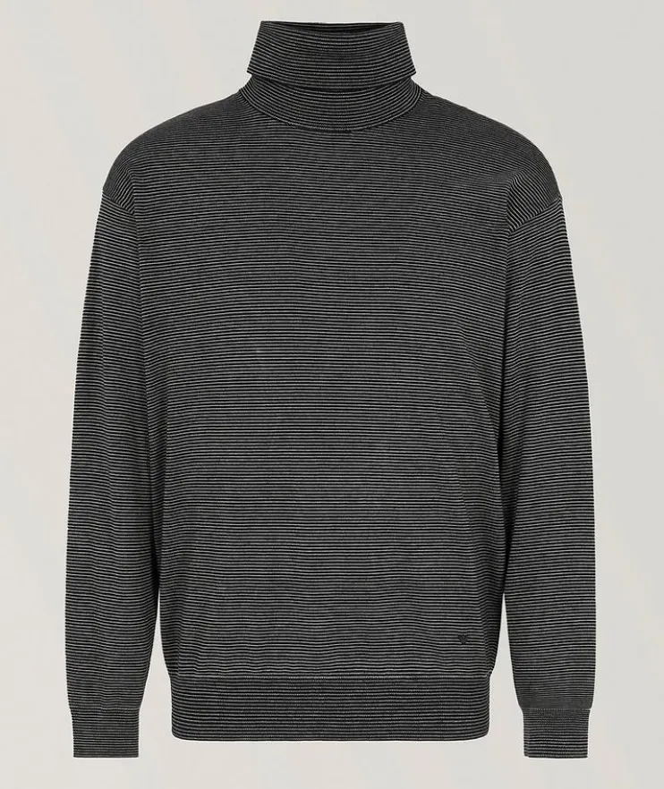 Pinstripe Turtleneck Sweater