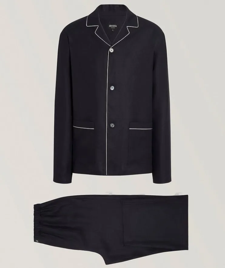 Piping Linen Pajama Set