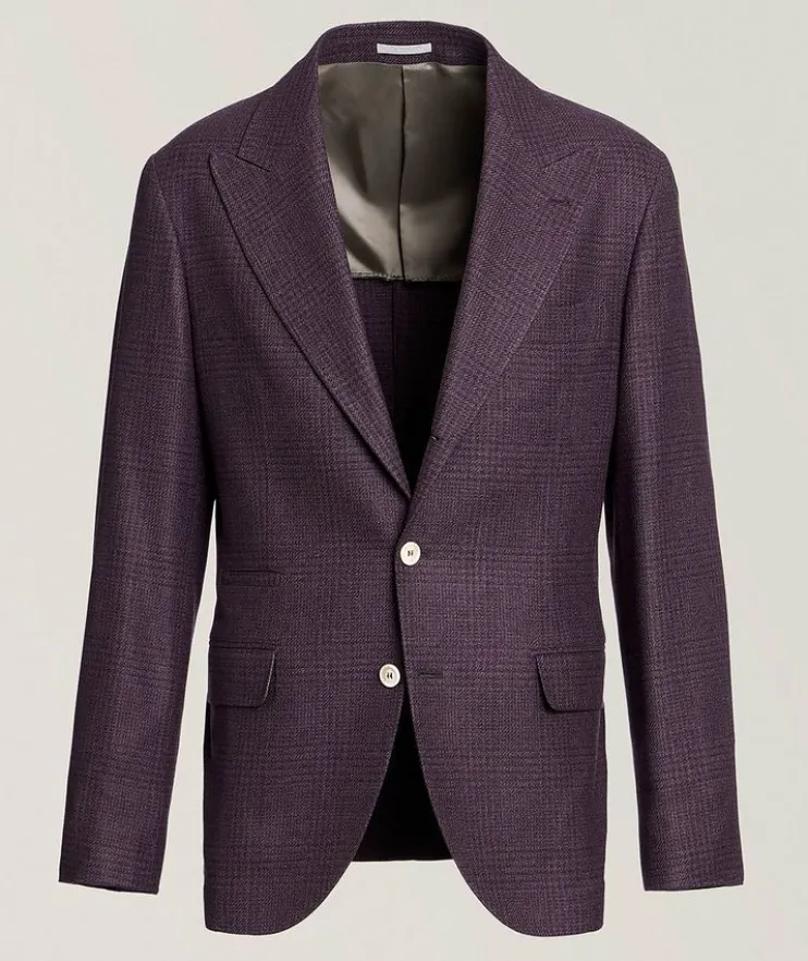 Plaid Peak Lapel Sport Jacket