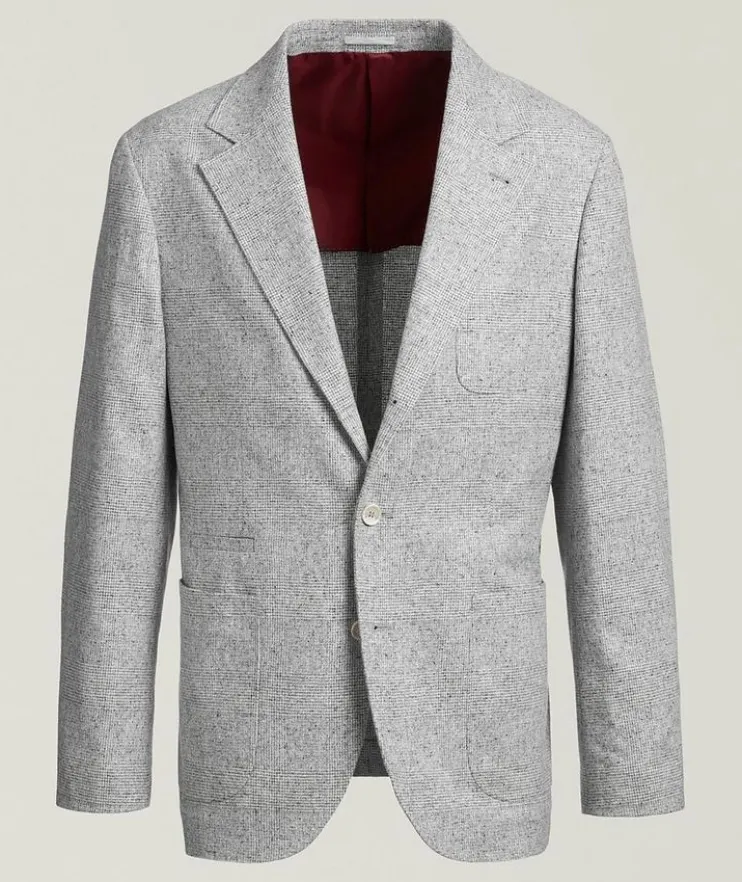 Plaid Silk-Wool-Cashmere Suit Jacket