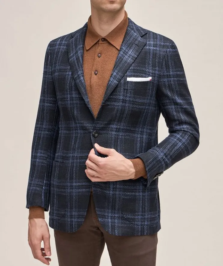 Plaid Virgin Wool-Blend Sport Jacket