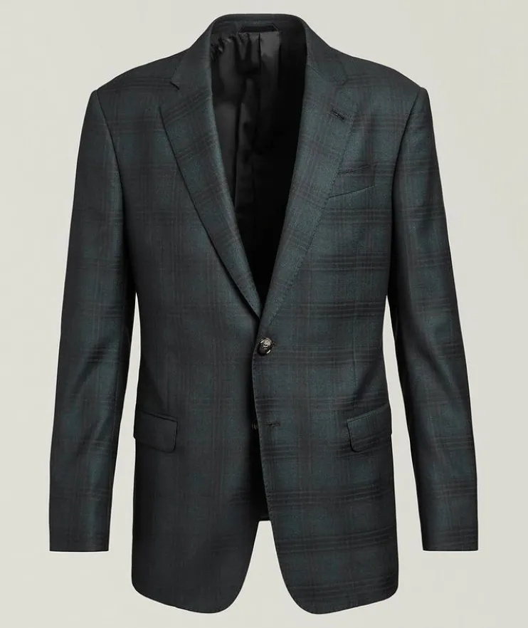 Plaid Virgin Wool-Cashmere Sport Jacket