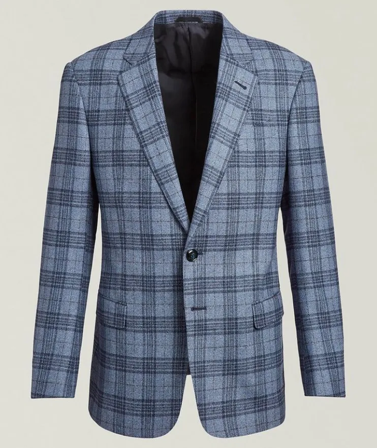 Plaid Virgin Wool-Cashmere Sport Jacket