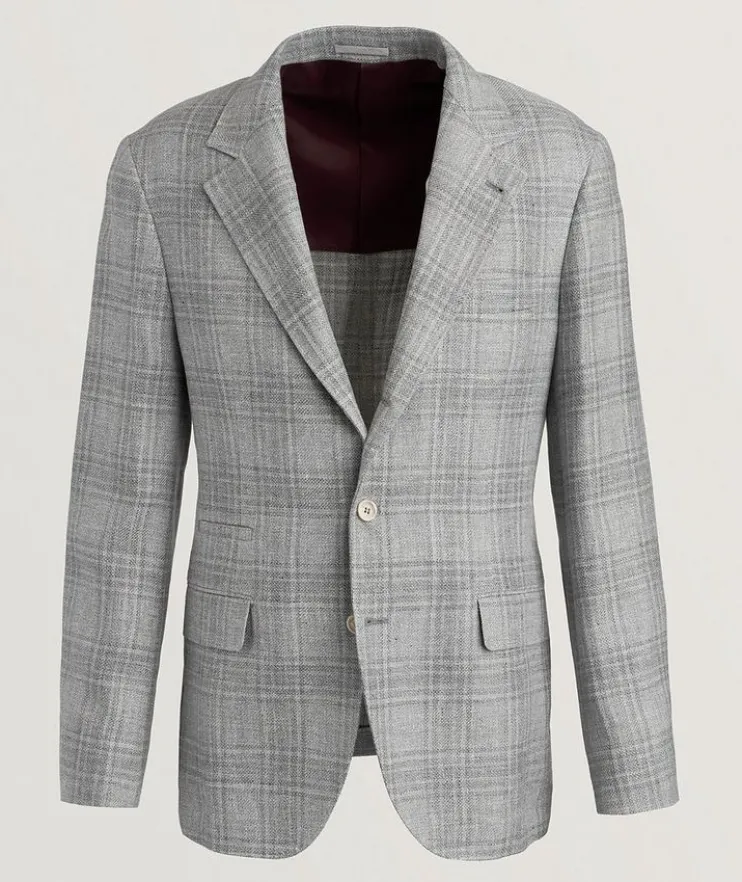 Plaid Wool-Blend Sport Jacket