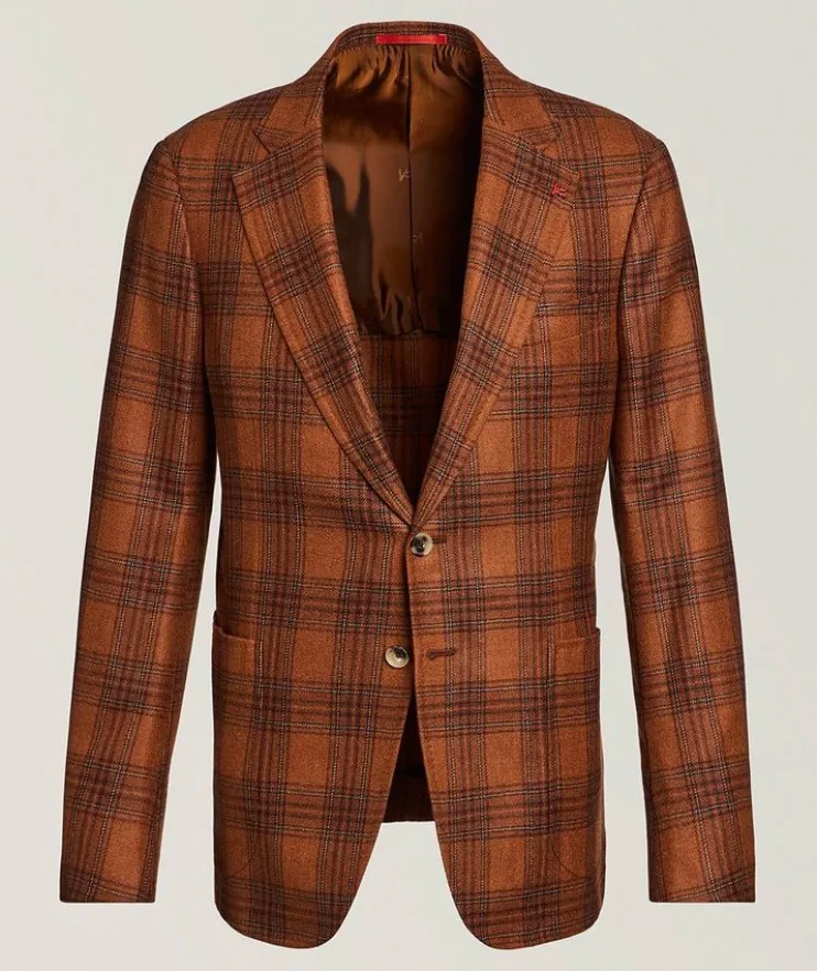 Plaid Wool-Cashmere Sport Jacket