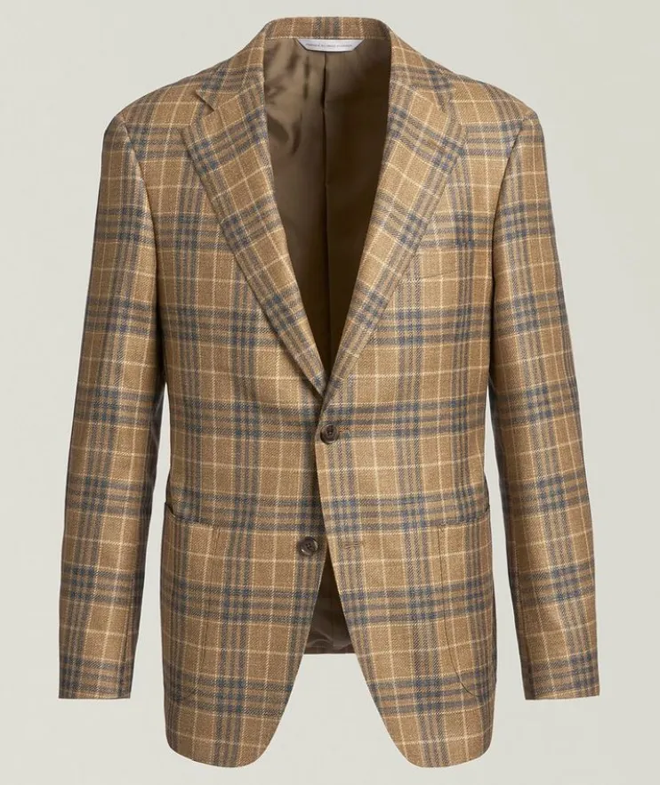 Plaid Wool-Silk-Linen Sport Jacket