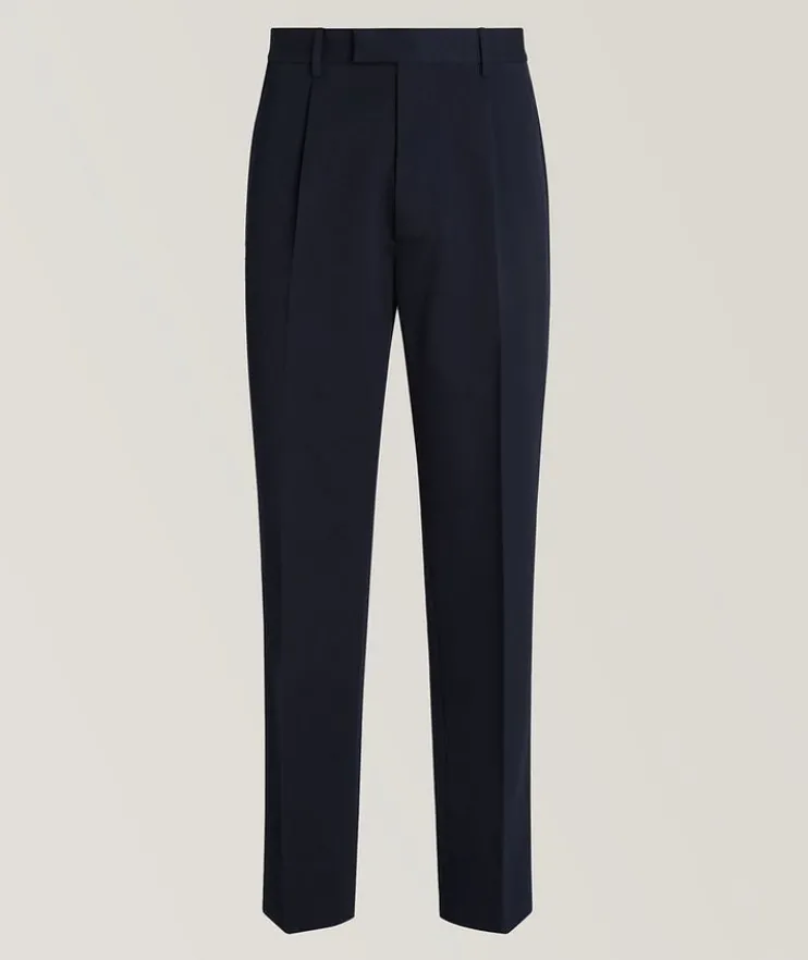 Pleated Cotton-Wool Pants