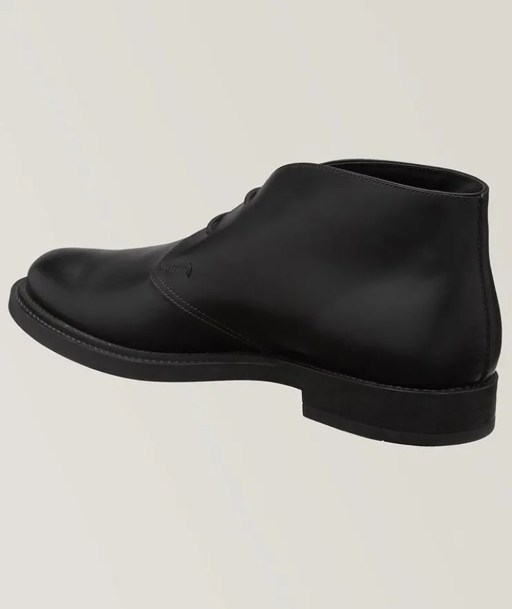 Polished Leather Ankle Boots
