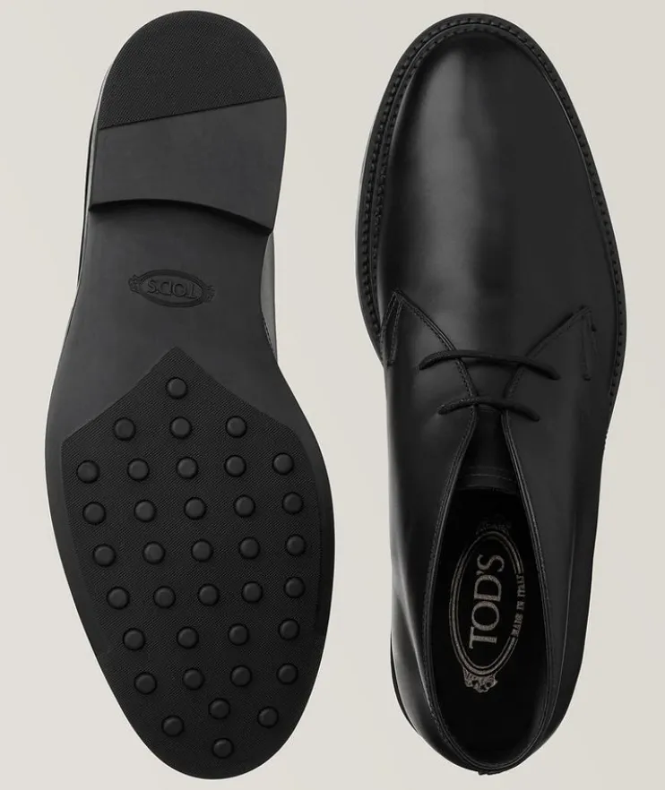 Polished Leather Ankle Boots