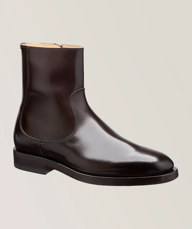 Polished Leather Chelsea Boots