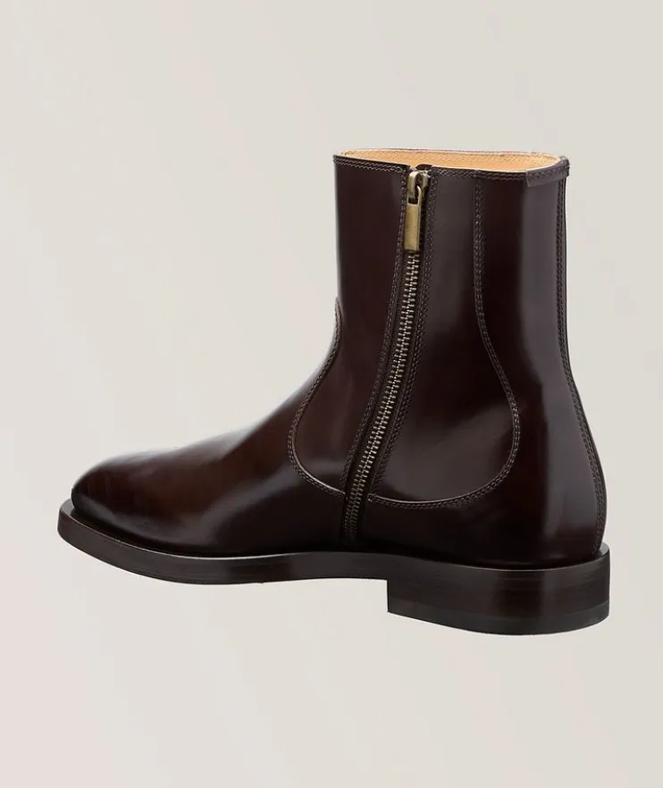 Polished Leather Chelsea Boots