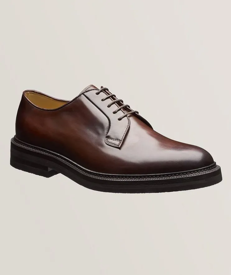 Polished Leather Lace Up Derbies