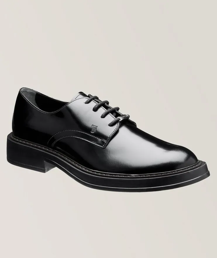 Polished Leather Lace-up Derbies