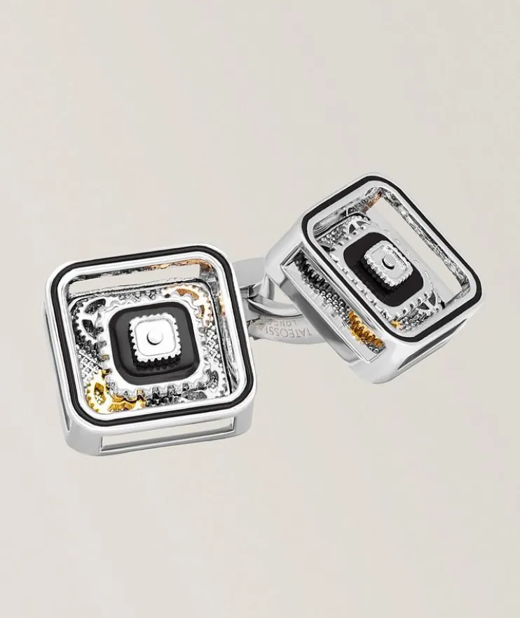 Polished Quadrato Gear Cufflinks