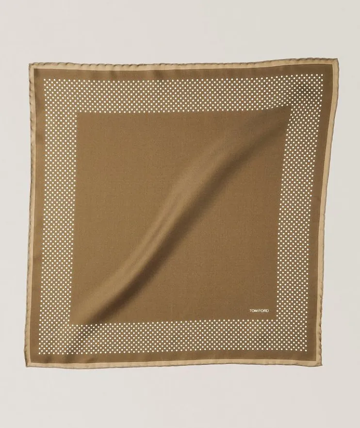 Polka Dot Frame Silk Pocket Square