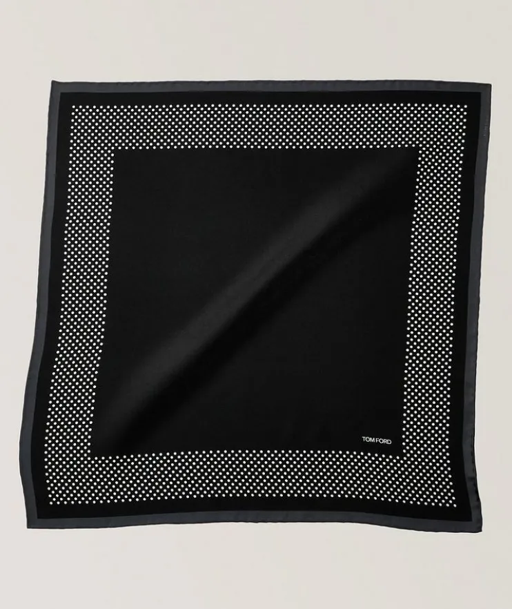 Polka Dot Frame Silk Pocket Square