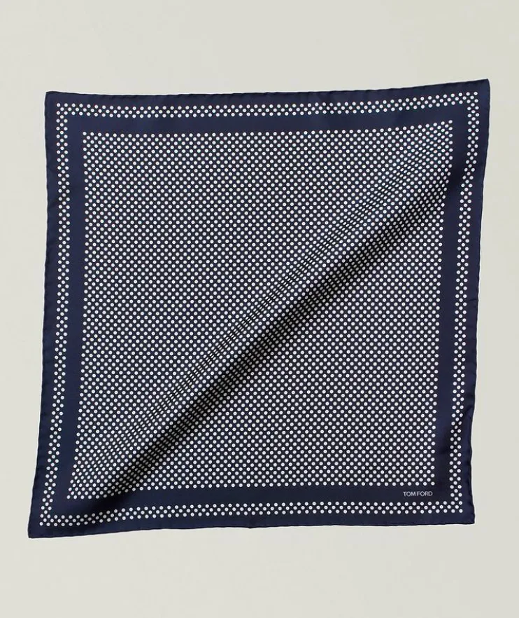 Polka Dot Frame Silk Pocket Square