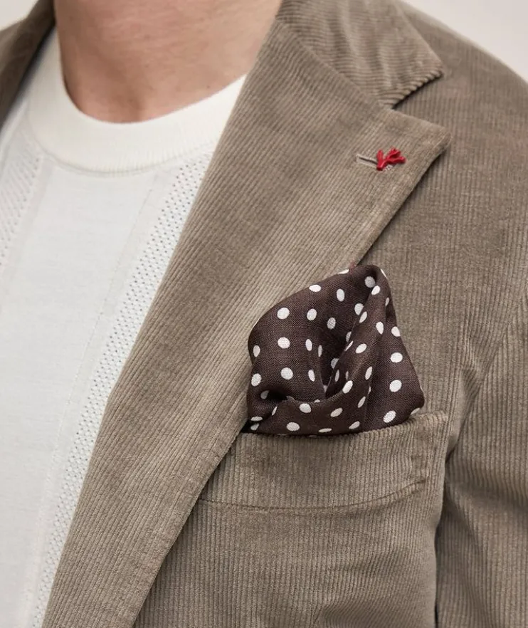 Polka Dot Linen Pocket Square