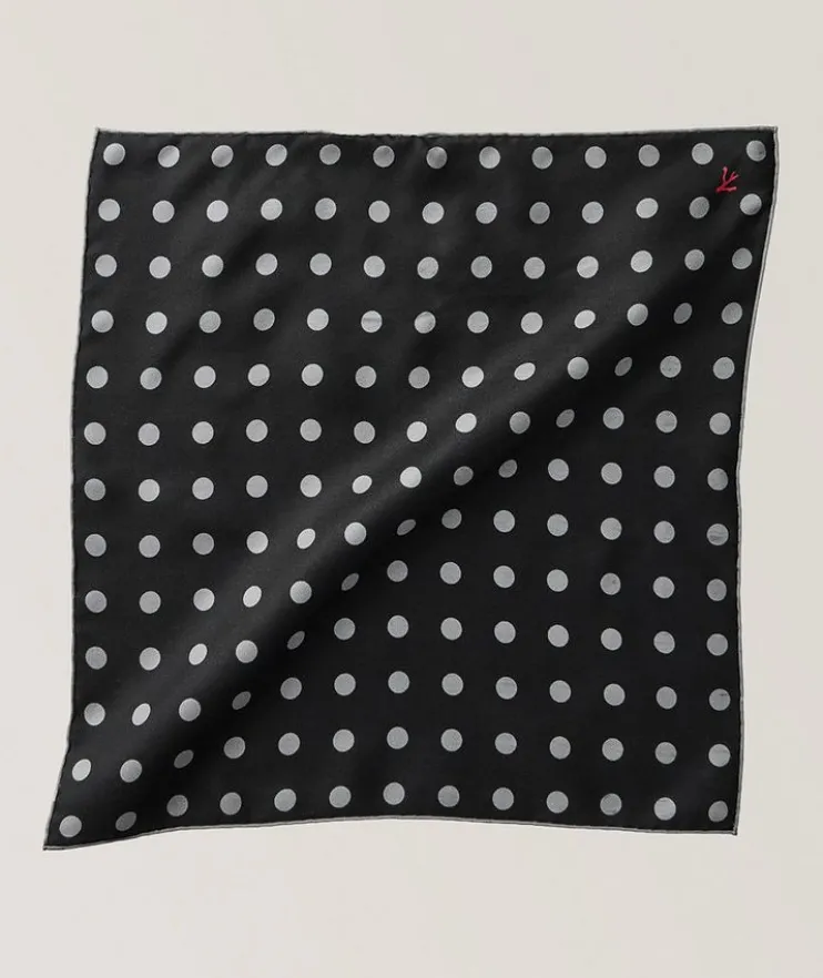 Polka Dot Silk Pocket Square