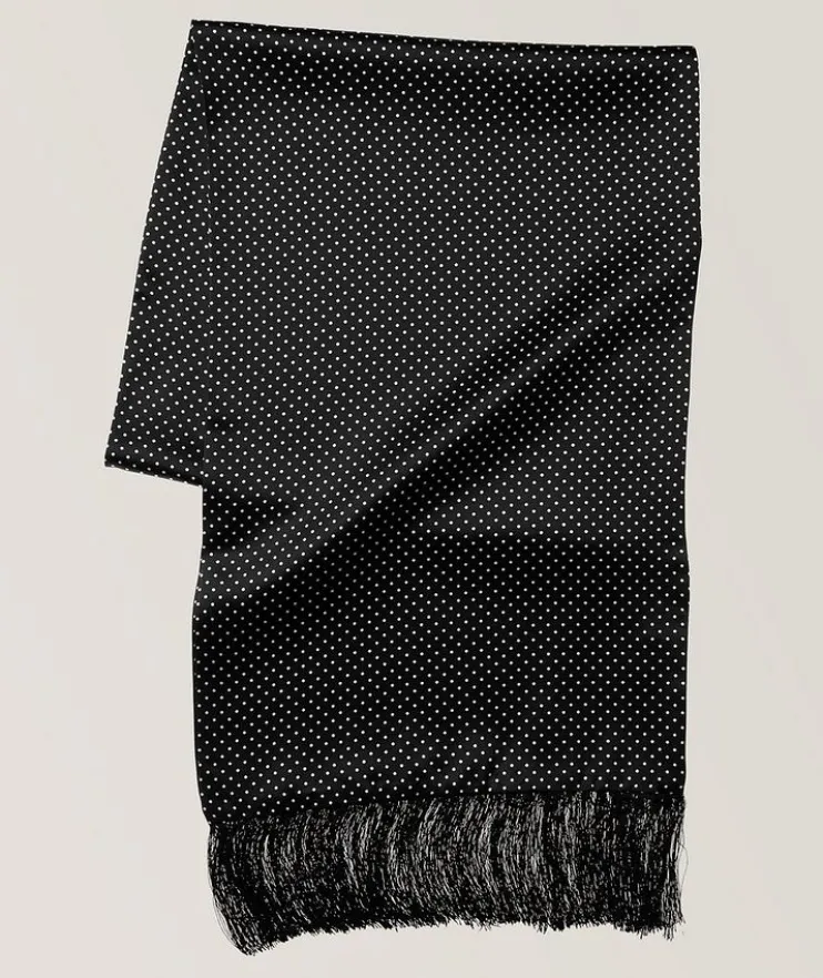Polka Dot Silk Satin Scarf