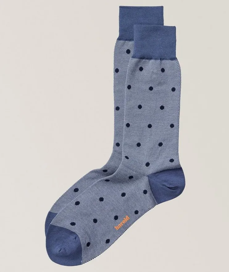 Polka Dot Stretch-Cotton Socks