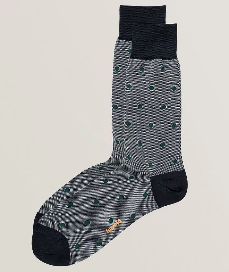 Polka Dot Stretch-Cotton Socks