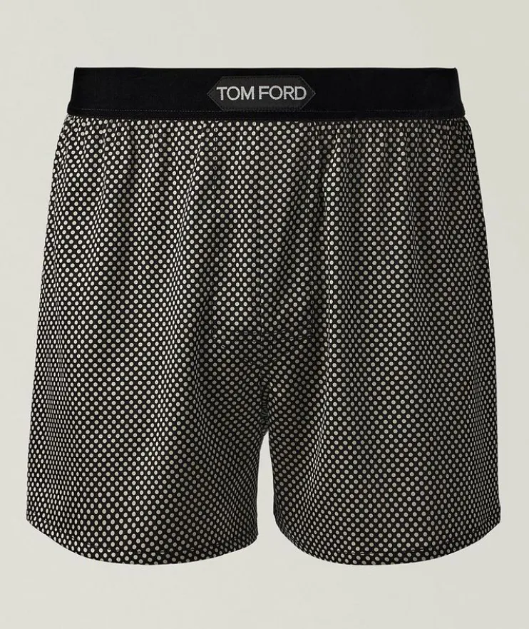 Polka Dot Stretch-Silk Boxers
