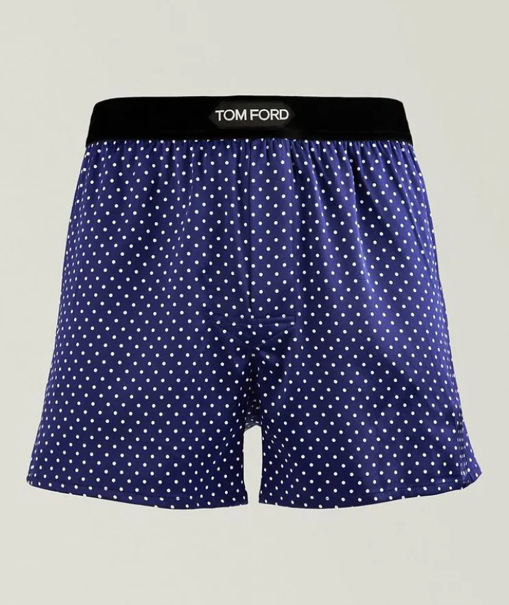 Polka Dot Stretch-Silk Boxer