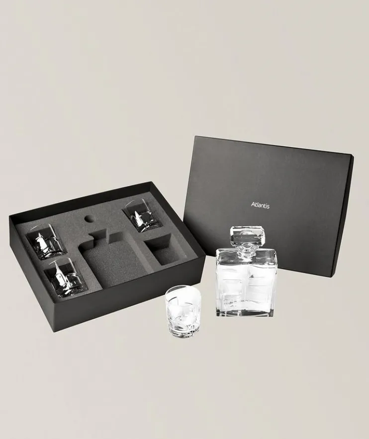 Portrait Crystal Whisky Decanter & 4 Glasses Set