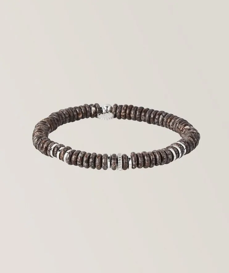 Positano Beaded Snowflake Obsidian Bracelet