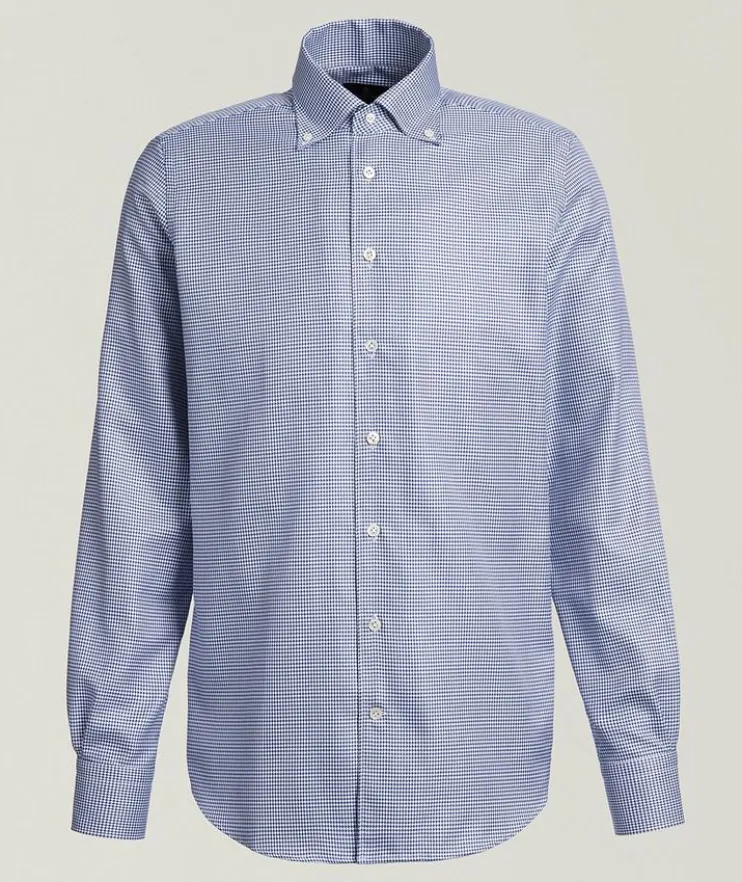 Premium Luxury Houndstooth Twill Dress Shirt