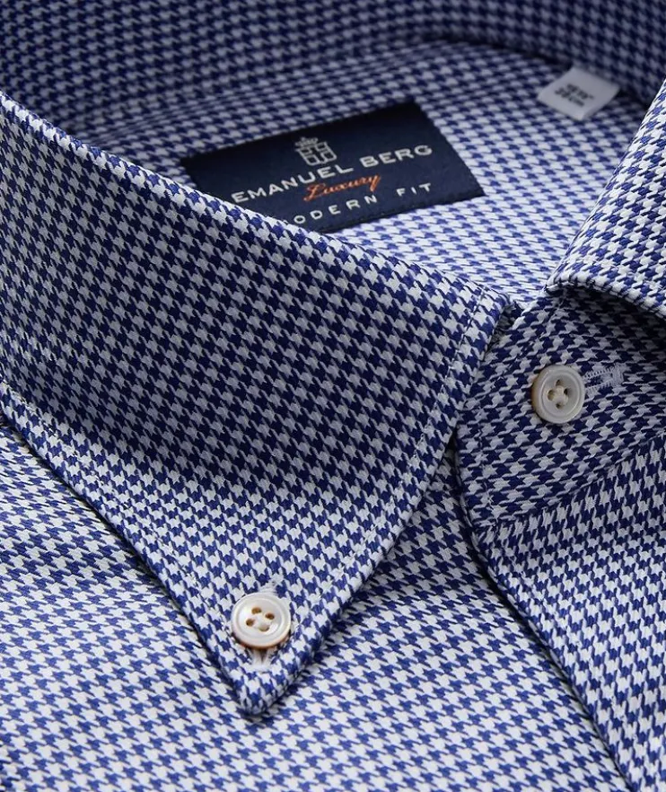 Premium Luxury Houndstooth Twill Dress Shirt