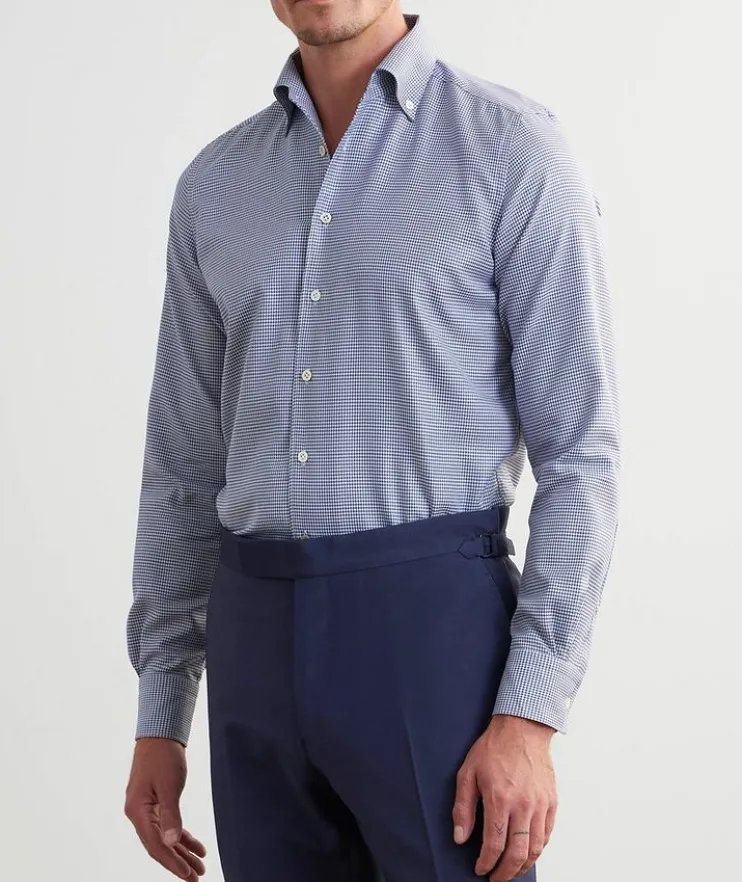 Premium Luxury Houndstooth Twill Dress Shirt