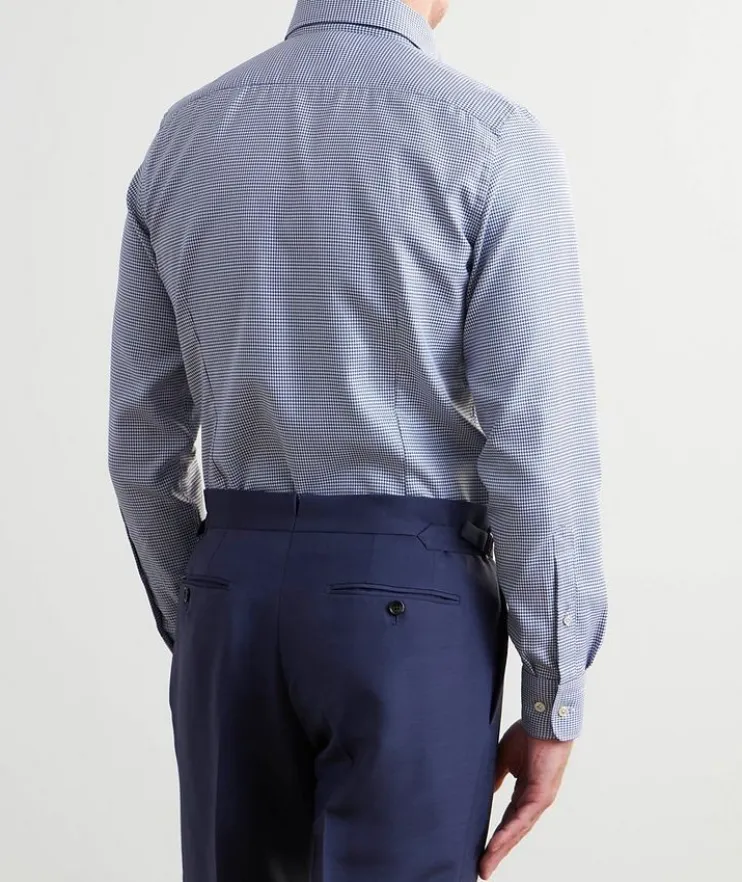 Premium Luxury Houndstooth Twill Dress Shirt