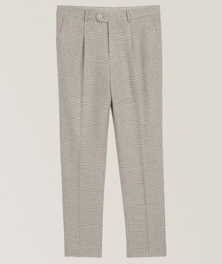 Prince of Wales Wool-Cashmere Pants
