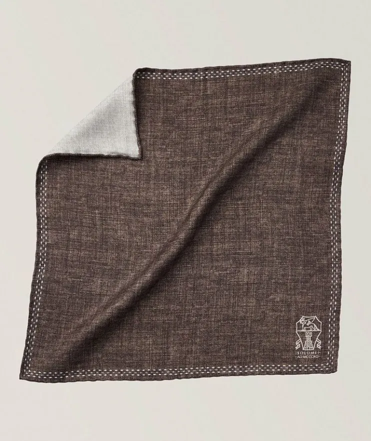 Printed Logo Silk Pocket Square