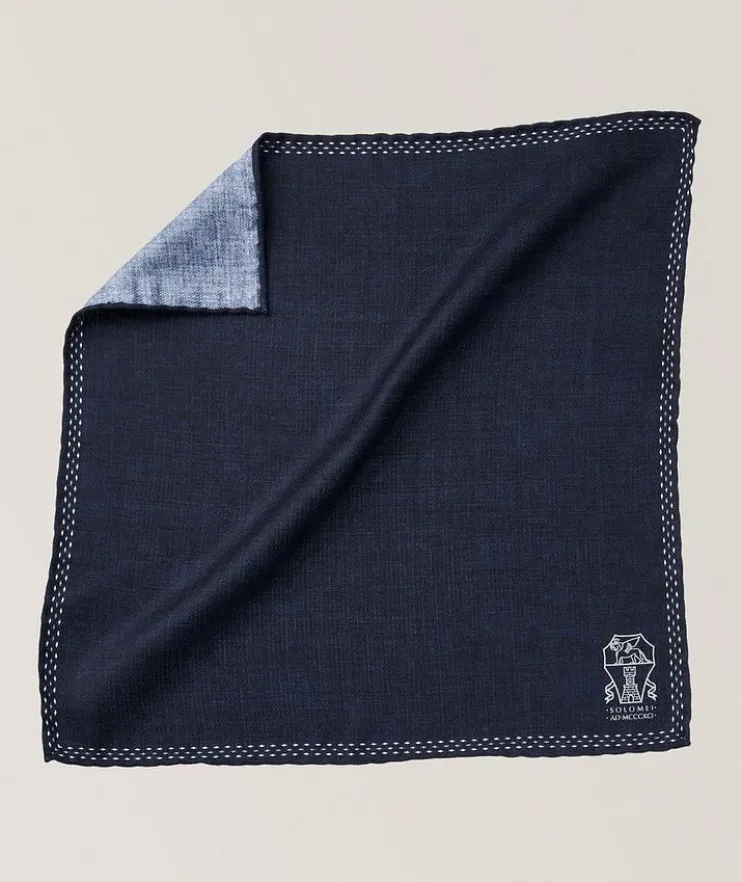 Printed Logo Silk Pocket Square