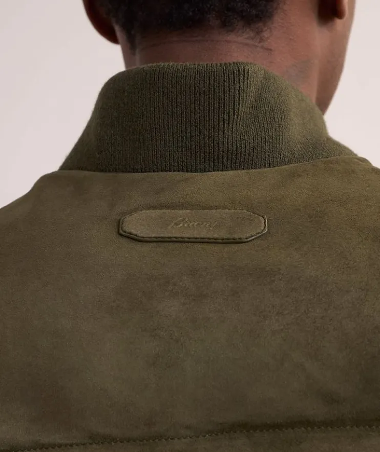 Quilted Lambskin-Suede Puffer Vest