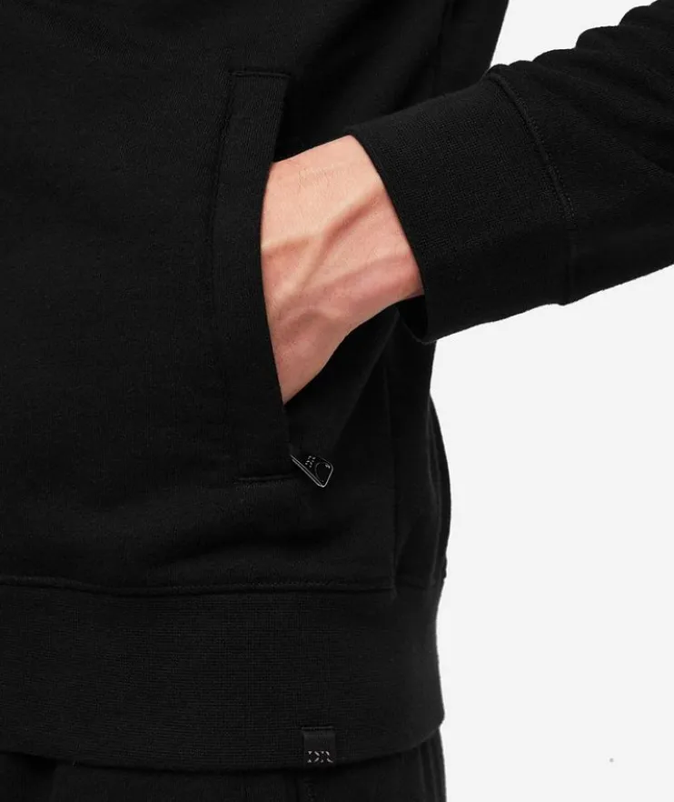 Quinn Stretch-Jersey Cotton Full-Zip Hooded Sweater