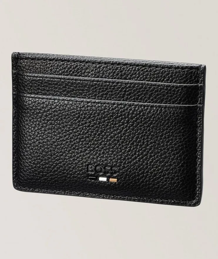 Ray Faux Grained Leather Card Holder