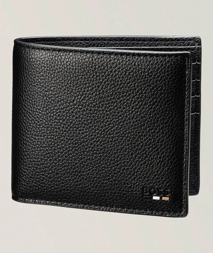 Ray Faux Grained Leather Bifold Wallet