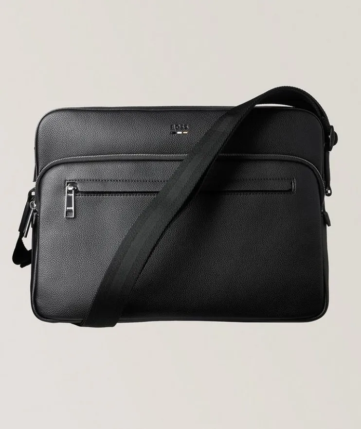 Ray Faux Leather Messenger Bag