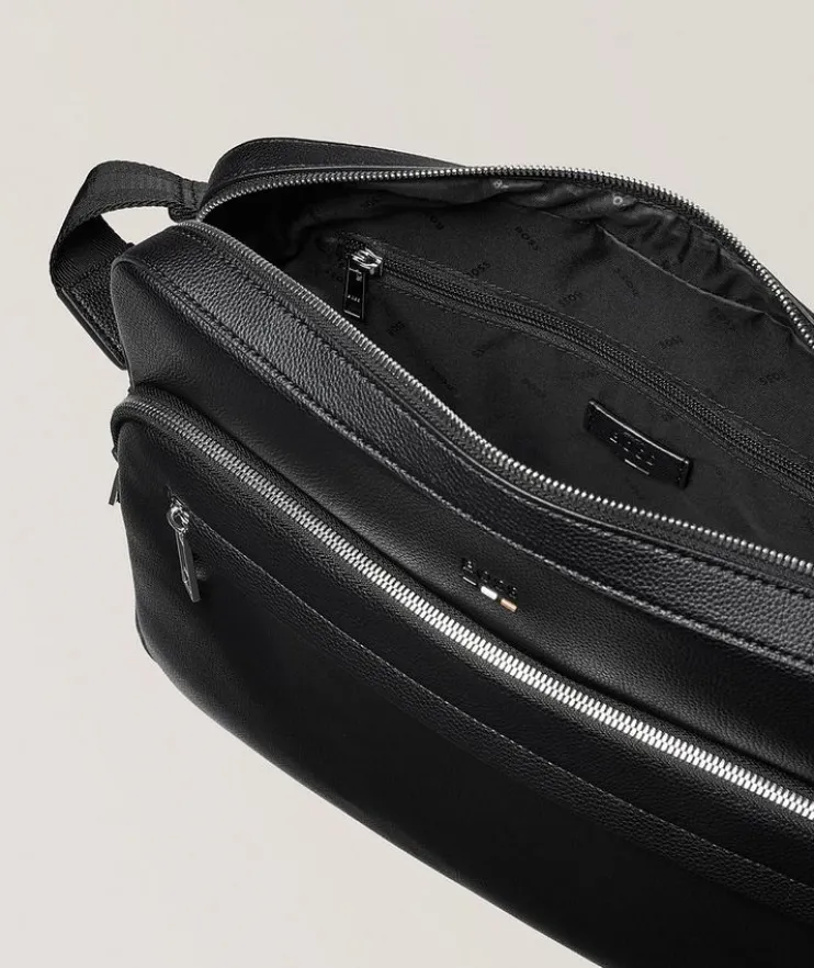 Ray Faux Leather Messenger Bag