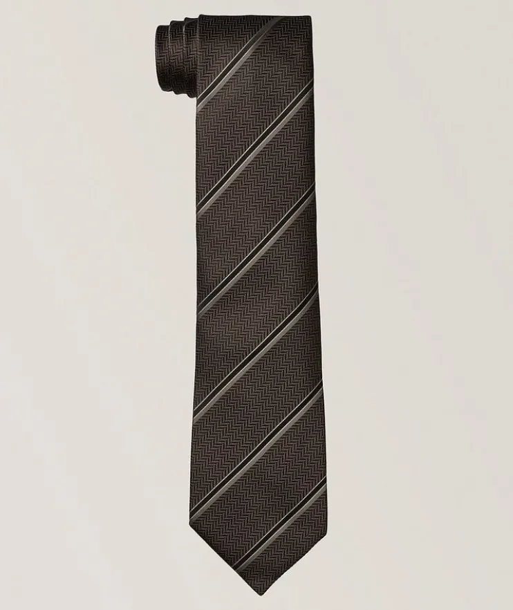 Regimental Herringbone Silk Tie